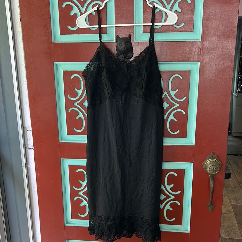 Elegant Black Lace Slip Dress